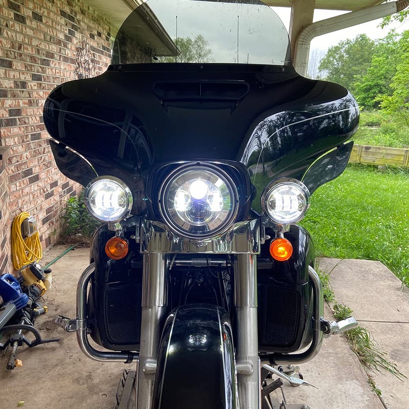 SUNPIE 7 inch Head light Compatible with H_arley Street Glide/Tri Glide, Compatible with Electra Glide with mounting Bracket - Image 2